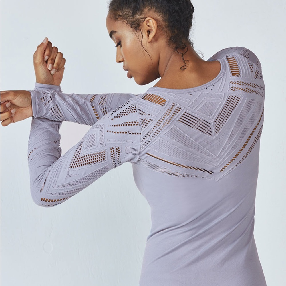 Fabletics Isabella Seamless Lilac Long Sleeve Top